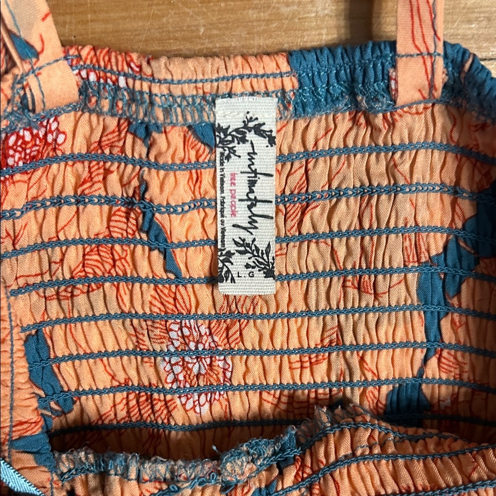 Free People Floral Maxi Dress in Blue and Orange - Picture 3 of 9